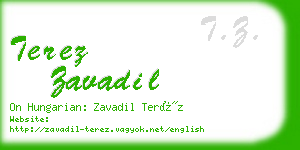 terez zavadil business card